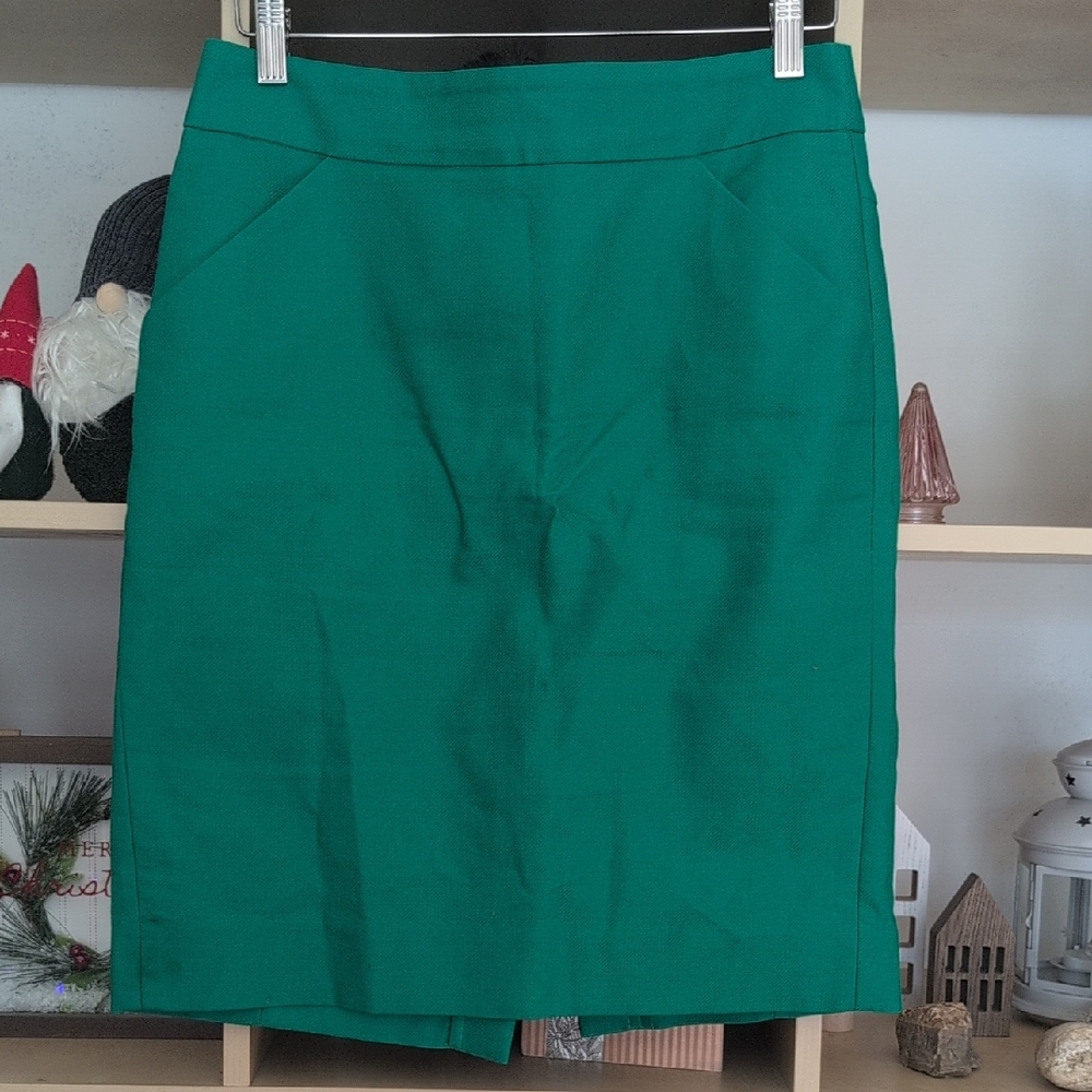 J. Crew Vibrant Green Pencil Skirt